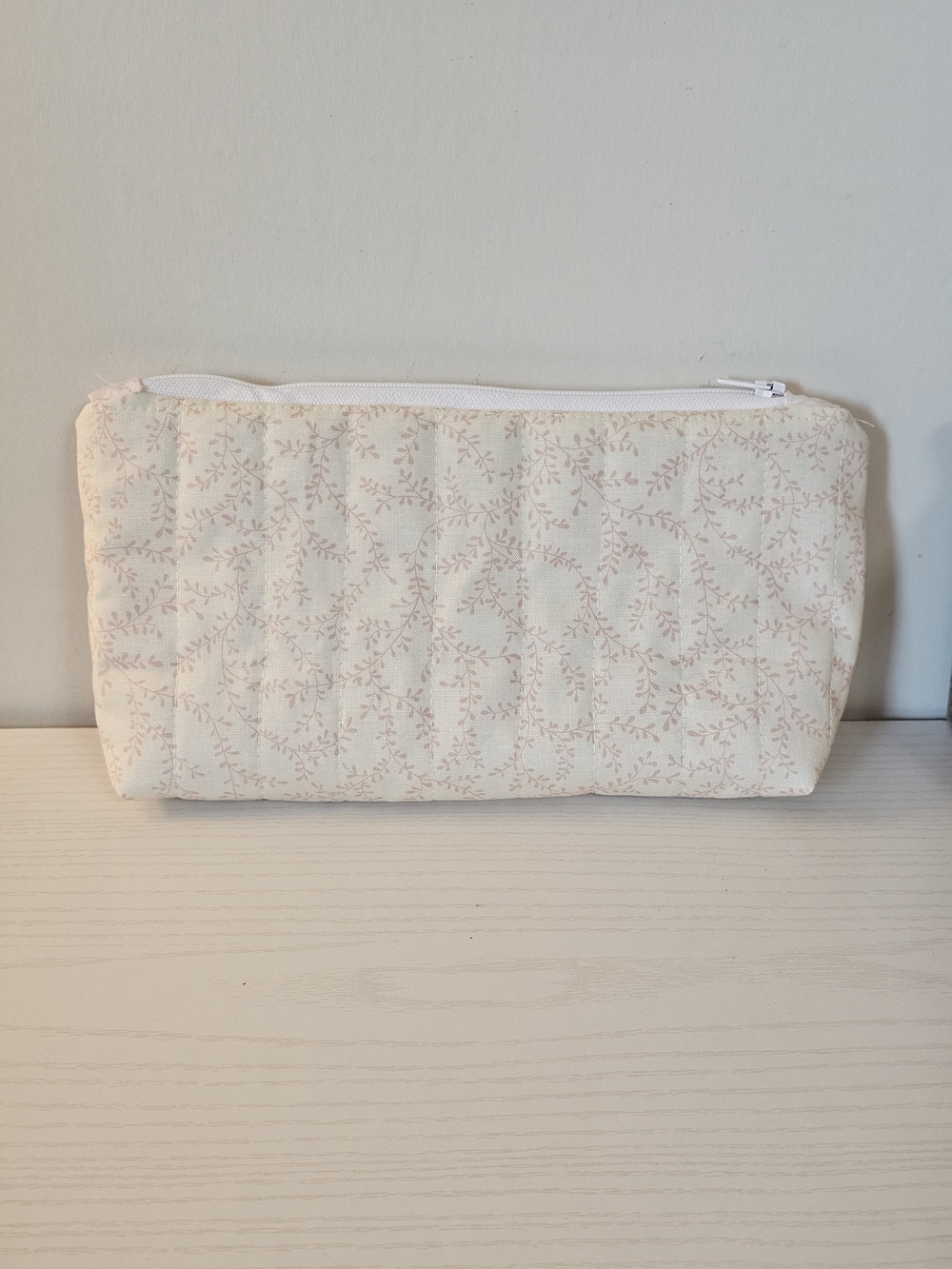 Handmade Pale Yellow And Pink Cosmetic Pouch